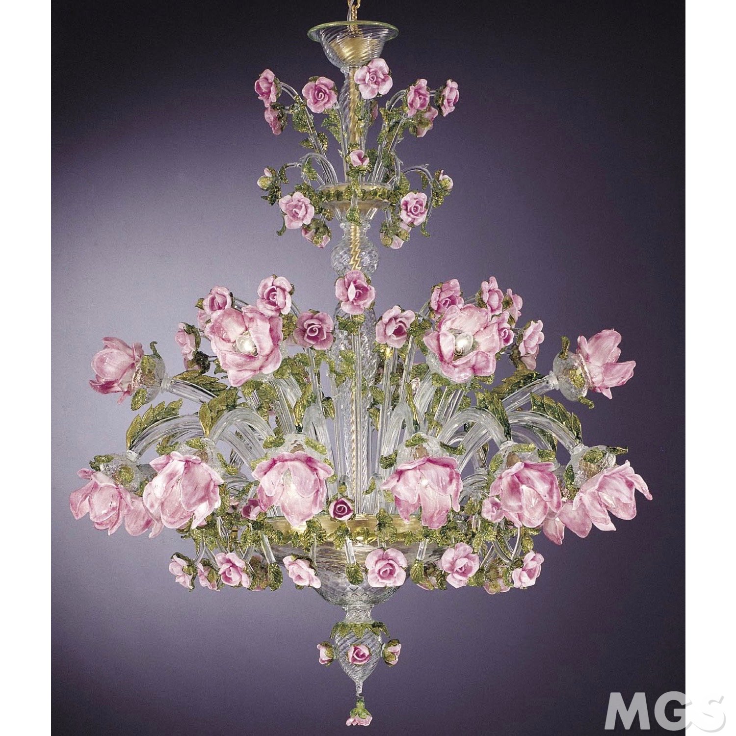 floral glass chandelier