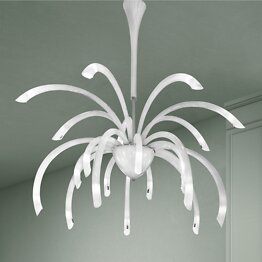 Chandelier, 21 lights, milk white color